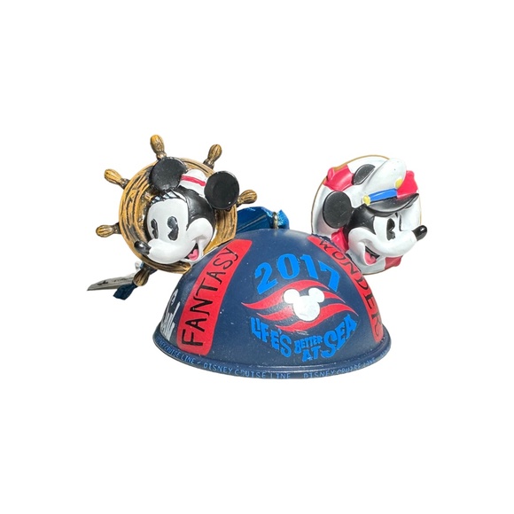 2017 Disney Cruise Line Mickey & Minnie Ear Hat Ornament